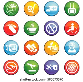 airport vector icons for user interface design
