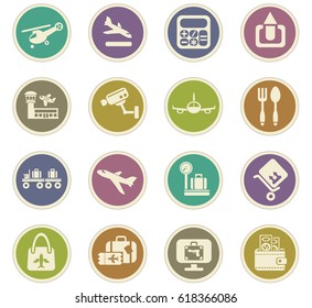 airport vector icons for user interface design