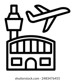 Airport Vector Line Icon Design