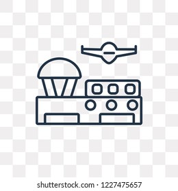 Airport vector outline icon isolated on transparent background, high quality linear Airport transparency concept can be used web and mobile