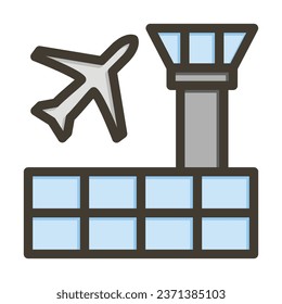 Airport Vector Thick Line Filled Colors Icon For Personal And Commercial Use.
