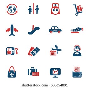 airport web icons for user interface design