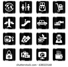airport web icons for user interface design