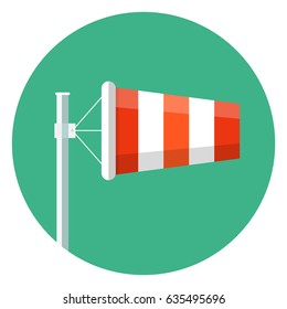 Airport windsock icon.Wind Sock Flat Icon Vector 