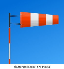 Airport windsock vector flat design.