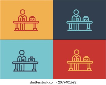 Airport Worker Logo Template, Simple Flat Icon Of airport,worker,aircraft
