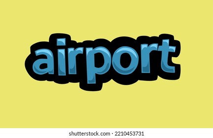 AIRPORT writing vector design on a yellow background very simple and very cool