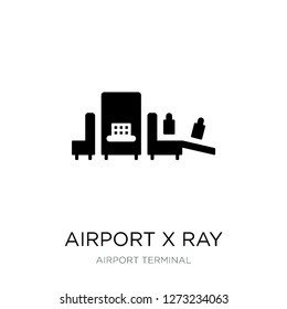 Airport X Ray Machine Icon Vector On White Background, Airport X Ray Machine Trendy Filled Icons From Airport Terminal Collection, Airport X Ray Machine Simple Element Illustration