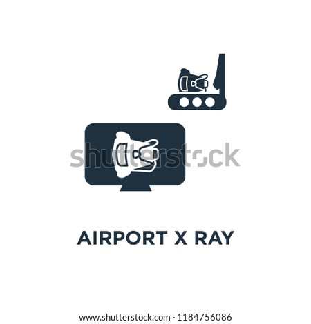 Airport X Ray Machine icon. Black filled vector illustration. Airport X Ray Machine symbol on white background. Can be used in web and mobile.