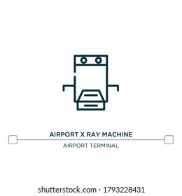 Airport X Ray Machine Vector Line Icon. Simple Element Illustration. Airport X Ray Machine Outline Icon From Airport Terminal Concept. Can Be Used For Web And Mobile
