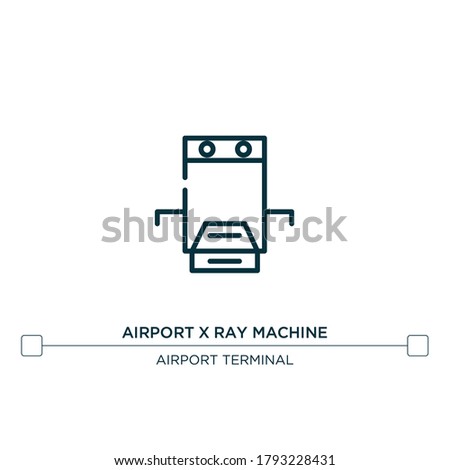 airport x ray machine vector line icon. Simple element illustration. airport x ray machine outline icon from airport terminal concept. Can be used for web and mobile
