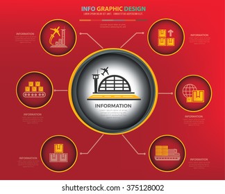 Airport,logistic,industry Infographics Design,clean vector