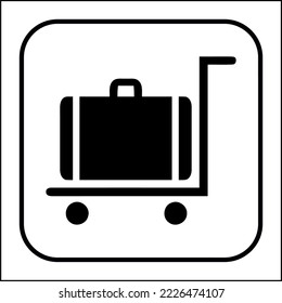 Airports Sea Ports Rail Stations Public Information Sign symbol icon ISO 7001 Standards Baggage trolleys or carts