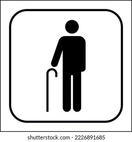 Airports Sea Ports Rail Stations Public Information Office Sign Symbol Icon ISO 7001 Standards Priority access for elderly people