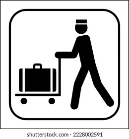 Airports Sea Ports Rail Stations Public Information Office Sign Symbol Icon International Standards ISO 7001 Baggage assistant