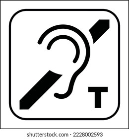 Airports Sea Ports Rail Stations Public Information Office Sign Symbol Icon International Standards ISO 7001 Loop for the hearing impaired