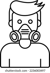 concepto de respiradores purificadores de aire, diseño de iconos vectores de respiradores suministradores de atmósfera, símbolo de contaminación ambiental, señal de contaminación química biológica, ilustración de existencias de contaminantes 