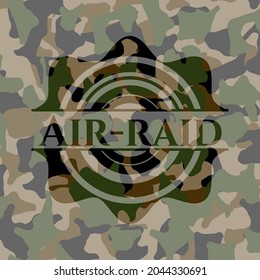 Camo-Emblem für Luftangriffe. Vektorgrafik. Detaillierte Angaben. 