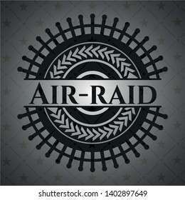 Air-raid dark badge. Vector Illustration. Detailed.