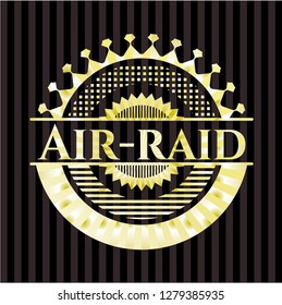 Air-raid gold shiny badge