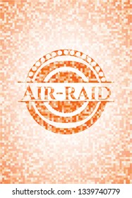 Air-raid orange mosaic emblem