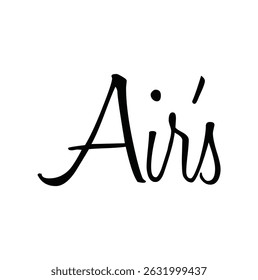 air's text for T-shirt print and other use on white background.