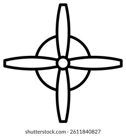 airscrew icon Simple outline vector logo
