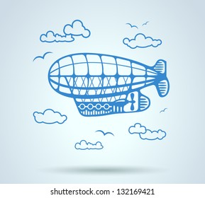 Airship abstract, stylization, vector