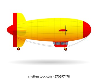 Airship. Air passenger transport. Vector illustration.