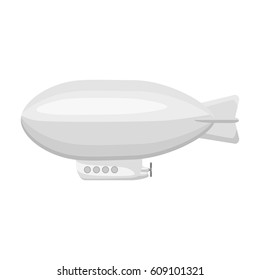 Airship, air transport for travel.Transport single icon in monochrome style vector symbol stock illustration.