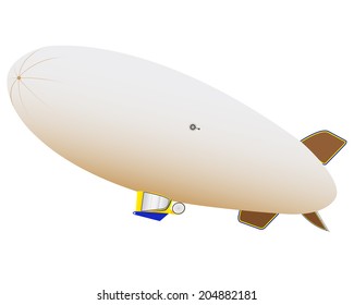 airship for air travel on a white background