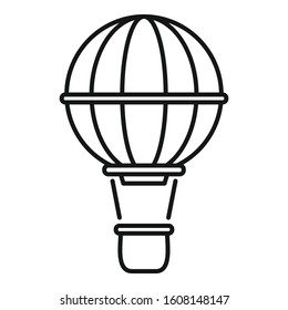 Airship balloon icon. Outline airship balloon vector icon for web design isolated on white background