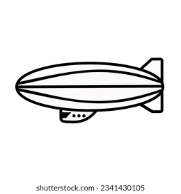 Airship blimp line icon.  Transport and air vehicle, sky balloon sign concept. Vector illustration.