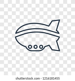 Airship concept vector linear icon isolated on transparent background, Airship concept transparency concept in outline style