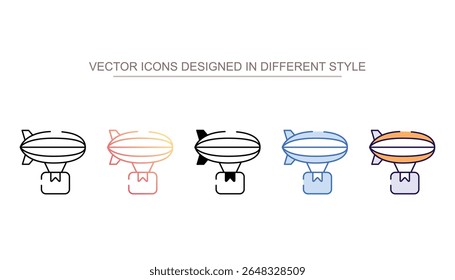 Airship Delivery icon design with white background stock illustration