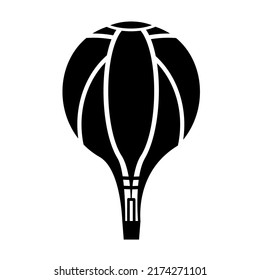 Airship dirigible, blimp. Transport detailed simple style logo icon vector illustration isolated.