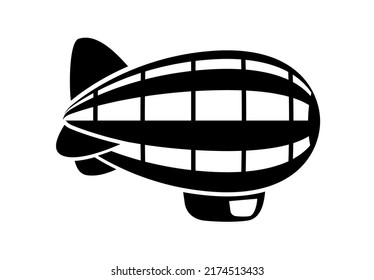 Airship dirigible, blimp. Transport detailed simple style logo icon vector illustration isolated.