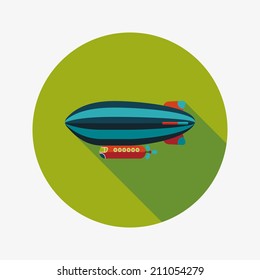 Airship flat icon with long shadow