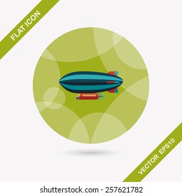 Airship flat icon with long shadow