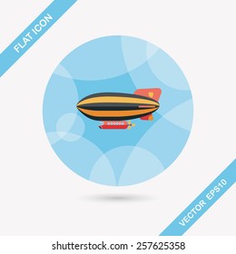 Airship flat icon with long shadow
