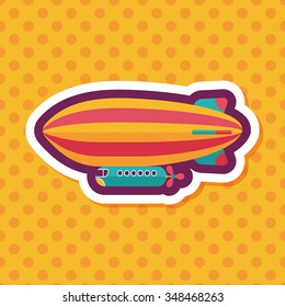 Airship flat icon with long shadow