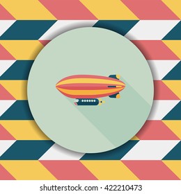 Airship flat icon with long shadow