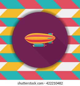 Airship flat icon with long shadow
