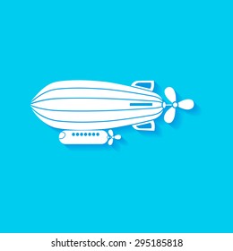 Airship flat icon with shadow