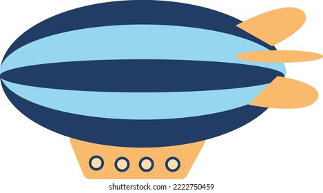 Airship in flat style vector illustration
