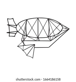 Airship Graphic Design Vector Illustration, Art, Linear Geometric Icon