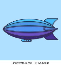 Airship icon. Flat design. Vector illustration