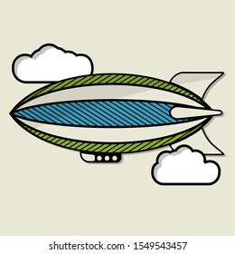 Airship icon. Flat design. Vector illustration