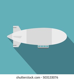 Airship icon. Flat illustration of airship vector icon for web isolated on light blue background