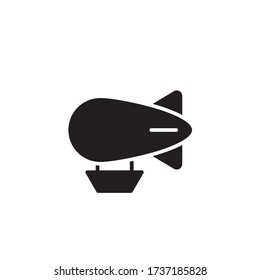 vector de glifo de icono de la nave aérea. aislado en fondo blanco